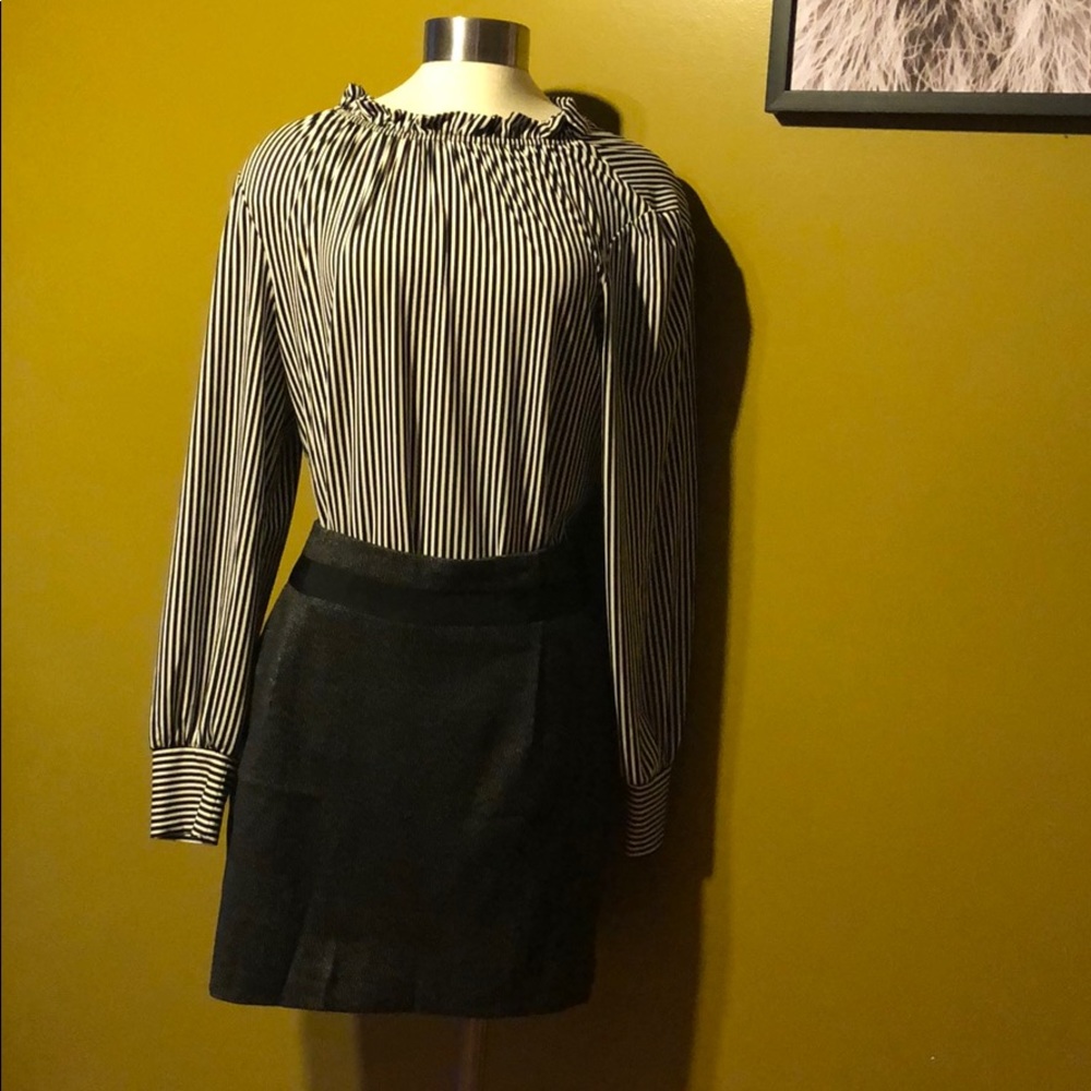 EUC The Limited Black And White Tweed Skirt